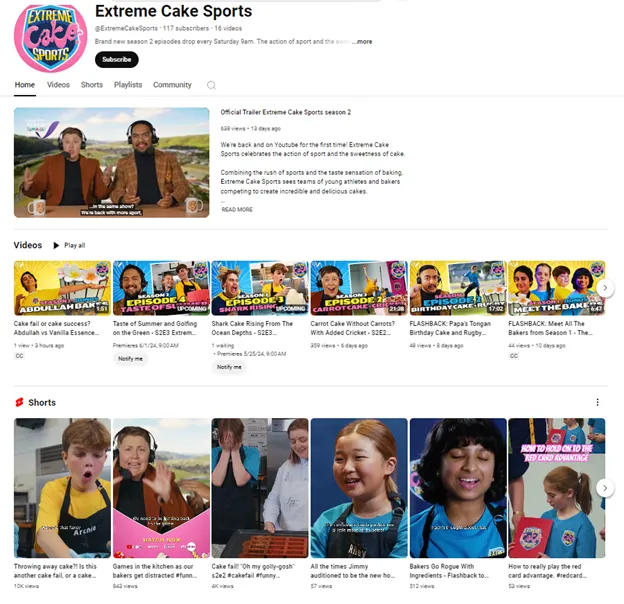 Extreme cake sports youtube channel